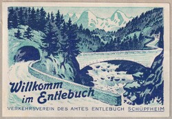 LUZERN: Entlebuch 1958, blaue Vignette mit Vorläufer JI und ...