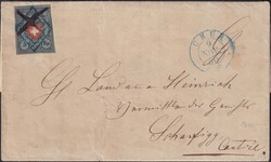 CHUR 1850 (9.NOV) nach SCHAFIGG, 15II.c (Type 5) mit attraktiver ...