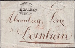 St.GALLEN: AUSLAG 1817 mit Stabstempel und OVAL-Entwertung nach ...