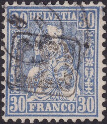 5655146: 瑞士sitting Helvetia perforated - Cancellations and seals