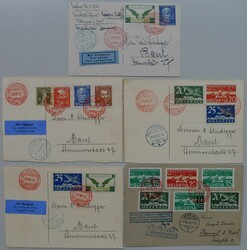 1932-1935, 5 Briefe mit roten Entwertungen und netten ...