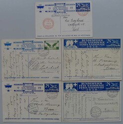 1928-1930, Bundesfeierkarten (5x) meist bessere Verwendungen, auch ...