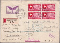 1939, vier SWISSAIR-FLÜGE nach BETHESDA (US) umgeleitet - mit ...