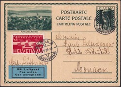 1936, MONACO, Karte ab Basel: 13.MAI.36 mit Luftpost, sauberer Beleg ...