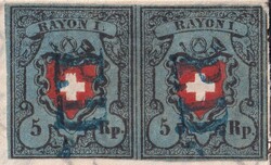 BERN 1850 (14.OKT) nach BRUGG, T.7+8 in Paar-Einheit (Rayon I, ...