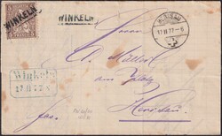 St.GALLEN: WINKELN 1877, Nr.30 nach Herisau - Beleg etwas fleckig, ...