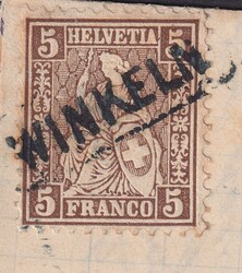 St.GALLEN: WINKELN 1877, Nr.30 nach Herisau - Beleg etwas fleckig, ...