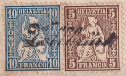 ZOLLBRÜCK nach Lützelflüh, Nr.30+31 mit Stabstempel entwertet, ...