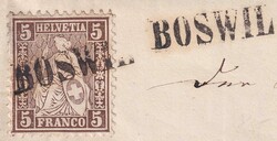 BOSWIL 1863 nach MURI, Nr.30 fehlerfrei auf sauberem Beleg +Inhalt, ...