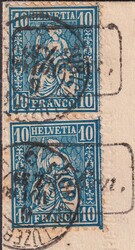 EBIKON 1866 (6.NOV) nach WILLISAU, Nr.31 in Paar-Einheit, rechts mit ...