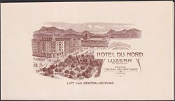 LUZERN, Hotel "DU NORD" um 1900 am Bahnhof, saubere ...