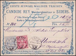 SIERRE 1884 nach Urnäsch, wunderschöne illustrierte "Wein-Karte" ...