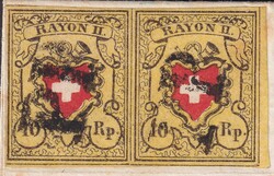 SCHWARZENBERG 1852 nach LUZERN (über Malters) überrandiges Paar T ...