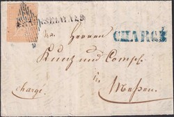 TRACHSELWALD 1855 nach Messen, 25B (25B1) mit überrandigem Schnitt, ...