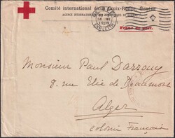 1916, Rotes Kreuz von GENEVE nach ALGERIEN (Franz.Kolonie) mit Inhalt ...