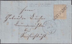 HÜNTWANGEN 1862 nach Kaiserstuhl, Drucksache (Forwarded aus Eichberg ...