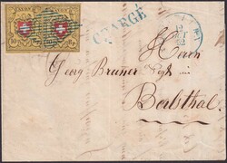 SOLOTHURN 1852 (12.OKT), Chargé-Frankatur aus unterschiedlichen ...