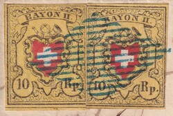 SOLOTHURN 1852 (12.OKT), Chargé-Frankatur aus unterschiedlichen ...