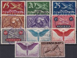 1923-30, F3-F13 (11 Flugpost-Marken) mit meist idealen Vollstempeln ...