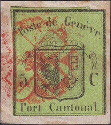 KLEINER ADLER, Nr.5 auf sauberem Briefstück, mit AW.-Nr.2 sauber ...