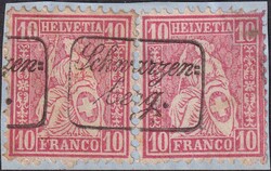 SCHWARZENBERG, Nr.38 mit zentrischem Kasten-Stempel (GR:63, AW.-Nr ...