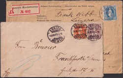 1891-1906, 5 Frankaturen, 4x nach Deutschland +Einzugsmandat 50Rp.(ab ...
