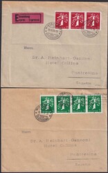 1939-1940, 6 Briefe, interessante Frankaturen 1939 (LANDI-Zürich) ...