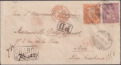 SIEGEL-BRIEF von LAUSANNE 1872 nach NICE (Dep.Alpes-Maritimes). 70Rp. ...