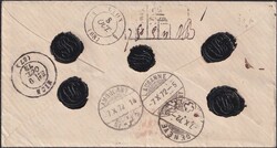 SIEGEL-BRIEF von LAUSANNE 1872 nach NICE (Dep.Alpes-Maritimes). 70Rp. ...