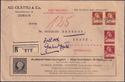 1933, 173z+175z je 2x (seltene Frankatur mit 4 rückseitig ...