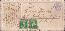 ST.GALLEN 1912, Nr.125III im Paar auf attraktiver "Mini-Karte" nach ...