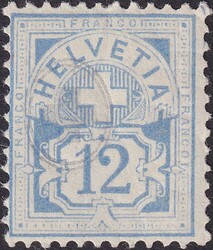 12c gr'ult'marin, Nr.56.a (weisses Papier) ** postfrisch mit ...