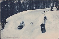 GRAUBÜNDEN, St.MORITZ, 3 AK's 1906-1913 "mit BOB" unterwegs, 2x nach ...