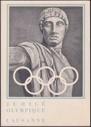 1944, OLYMPIQUE LAUSANNE mit Nr.259x-261x (2.Ausgabe) kurze Fasern, ...
