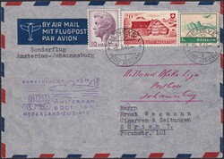 1946, KLM-FLUG Amsterdam nach Südafrika, ab GENEVE: 5.OKT.1946 nach ...