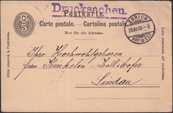 1886-1902, Ganzsachen: Drucksache 1888: Zürich nach Lindau, 1902: ...