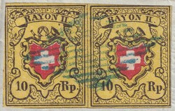 AARAU 1853 (11.OKT) nach Schneisingen. Leuchtende Paar-Einheit Rayon ...