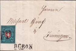 BÜRON 1851 (4.SEPT) nach TRIENGEN, 15II T.12 A2-O, breitrandige ...