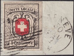 NEUENBURG, Nr.11.1.03 auf Briefstück von GENEVE: 30.JAN.1852, mit ...
