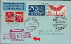 1930, ZEPPELIN (Sachsenfahrt mit Landung in CHMNITZ) Erstklassige ...