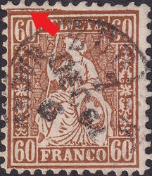 60c kupferbronze, Nr.35 mit spektakulärer Abart oben links, ideal ...