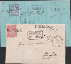 ROMOOS 1866+68 nach Schüpfheim, zwei Luxusbriefe in bester Erhaltung ...