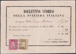BELLINZONA 1882 (8.MARS) nach St.Gallen, Nr.44+46, Della Svizzera ...