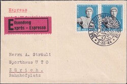 1944, OFFENES AUGE, 261w.Pf auf Express-Brief: 3.DEZ.1944: Tag der ...