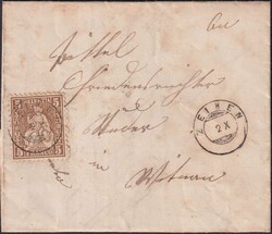 ZIEHEN 1870 nach WITNAU (rs FRICK) Nr.30 tadellos mit Zwergstempel ...