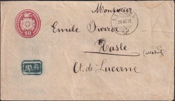 MARNAND (VD) 1876, 10c-Tübliebrief mit "Petschafts-Stempel" rs mit ...