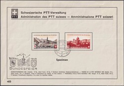 1943, SPECIMEN-Sammelblatt Nr.45 (linksbündig), B20+B21, sauber von ...