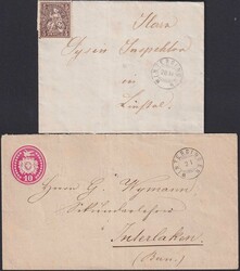 WINTERSINGEN 1877+1879, Zwergstempel auf Nr.30 +Tüblibrief, sehr ...