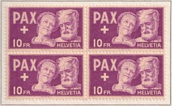 1945, Nr.262-274 (Viererblöcke **/*) kompletter PAX-Satz in PTT-Heft ...