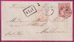 ZIERBRIEF (mit rotem Rand, vor- und rückseitig) von HAUSEN (ZH) nach ...